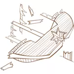 Ilustraţie vectorială a rolului juca joc hartă pictograma pentru un naufragiu