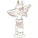 Illustration vectorielle du rôle jouer icône de la carte de jeu pour un totem