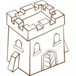 Vektor ClipArt roll spela spel karta ikon för en tower square
