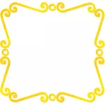 Vector tekening van dunne gouden spiegel frame