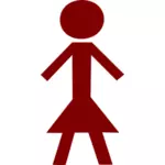Vector bildet av kvinnelige stick figur