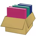 Boîte avec dessin vectoriel de dossiers
