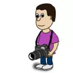 Valokuvaaja sarjakuva hahmo vektori kuva