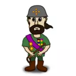Immagine vettoriale di esercito generale personaggio comico