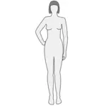 Naisen vartalo siluetti vektori ClipArt