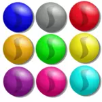 בתמונה וקטורית של קבוצה של עיגולים צבעוניים