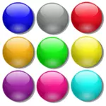 रंगीन गेंदों के सेट के वेक्टर चित्रण