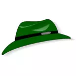 Grön Fedora hatt vektor ClipArt