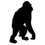 Orangutang kontur vektor ClipArt