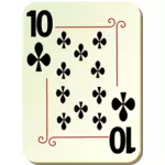 Ten of clubs vector illustration