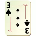 Tre av spader spelkort vektor illustration