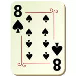 Otto di illustrazione vettoriale di picche carta da gioco
