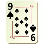 Nio av spader spelkort vektor illustration