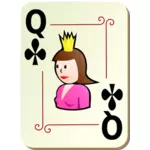 Queen of clubs vector clip art
