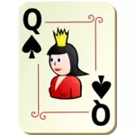 המלכה עלה קלף משחק האיור וקטורית