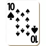 Zehn der Pik-Spielkarte Vektor-ClipArt
