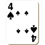 Čtyři piky hrací karta vektorové grafiky