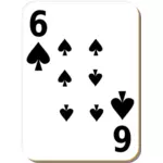 Sex av spader spelkort vektorbild