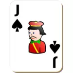 Jack pik ilustracji wektorowych kart do gry