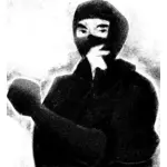 Graphiques vectoriels de pulvérisé sur l'image d'un ninja