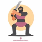 Ninja bojovník s mečem