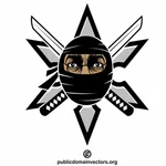 Ninja warrior vector clip art