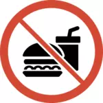 Žádné jídlo nebo pití znamení vektorový obrázek
