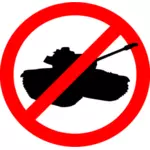 Tanky zakázány vektor znamení