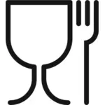 Glas och gaffel underteckna vektorbild
