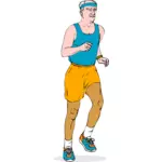 Anak laki-laki jogging vektor gambar