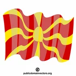 Nordmakedonien viftar med flaggan