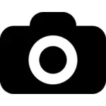 Alb-negru aparat de fotografiat pictograma vector imagine