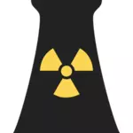 Clipart vectoriel du signe d'une cheminée centrale nucléaire