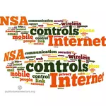 NSA besturingselementen Internet word cloud vector