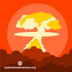 Ilustração de explosão nuclear