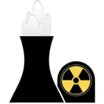 Nükleer bitki siyah ve sarı küçük resim