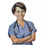 Desenho vetorial de enfermeira médica