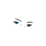 悲しい女性目のベクトル描画