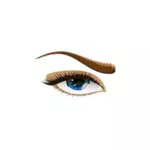 Vektorgrafik med bruna ögonbryn öga