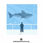 Oceanarium med en haj