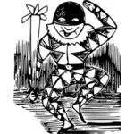 Image vectorielle d'un homme ridicule dans un costume de tortue