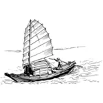 Sampan barca vector imagine