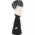 Vieux vampire en illustration vectorielle manteau noir