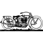 Motocicleta de estilo antigo em gráficos vetoriais preto e branco