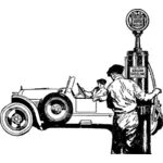 Stary czas benzyny pompy ilustracji wektorowych