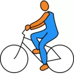 인간의 그림 벡터 이미지를 자전거를 타고