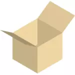 Image vectorielle de boîte d'emballage jaune grande ouverte