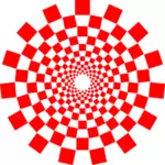 スパイラルとして接続されている正方形のベクトル描画