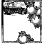 Image vectorielle du tableau d'affichage sur le thème des oranges ensoleillées