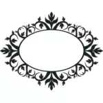 Ornamental oval frame vector clip art
